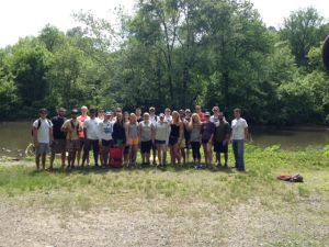 UAPP 411 611 Regional Watershed Management class at White Clay Creek Dam No. 1 (May 20, 2015)
